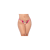 Nuisette grande taille en résille et dentelle florale rose et string assorti 